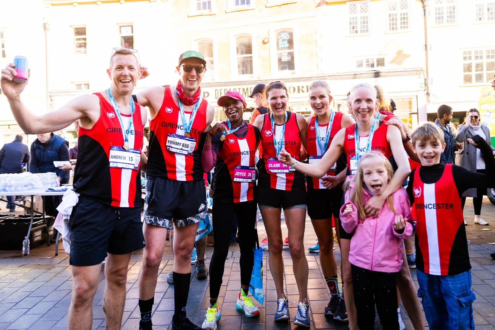 Runners celebrating together at a Future Sports event